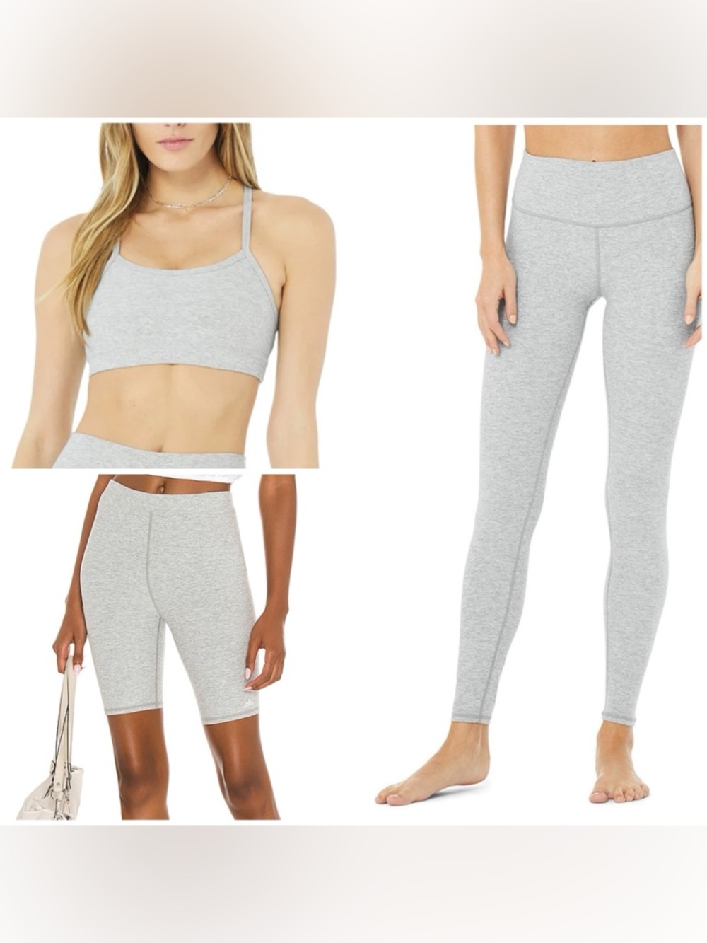 Alo Yoga Alosoft bra, biker short, and leggings bundle size XS/XXS